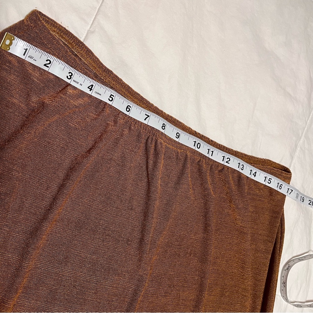 Vintage Y2K Plus Size Maxi Skirt By Dynamite in Metallic Gold Size 3X - Picture 5 of 6